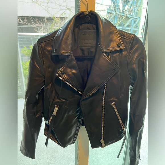All saints leather jacket - size 4 - worn once - Picture 2 of 6